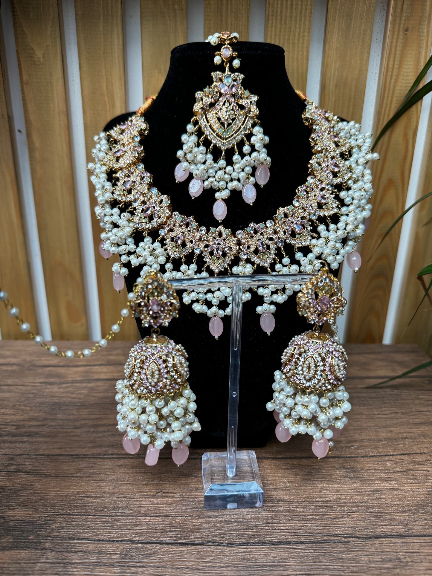 Bridal Heavy Nauratan Gold Plated Complete Set Indian Pakistani Bridal Jewelry