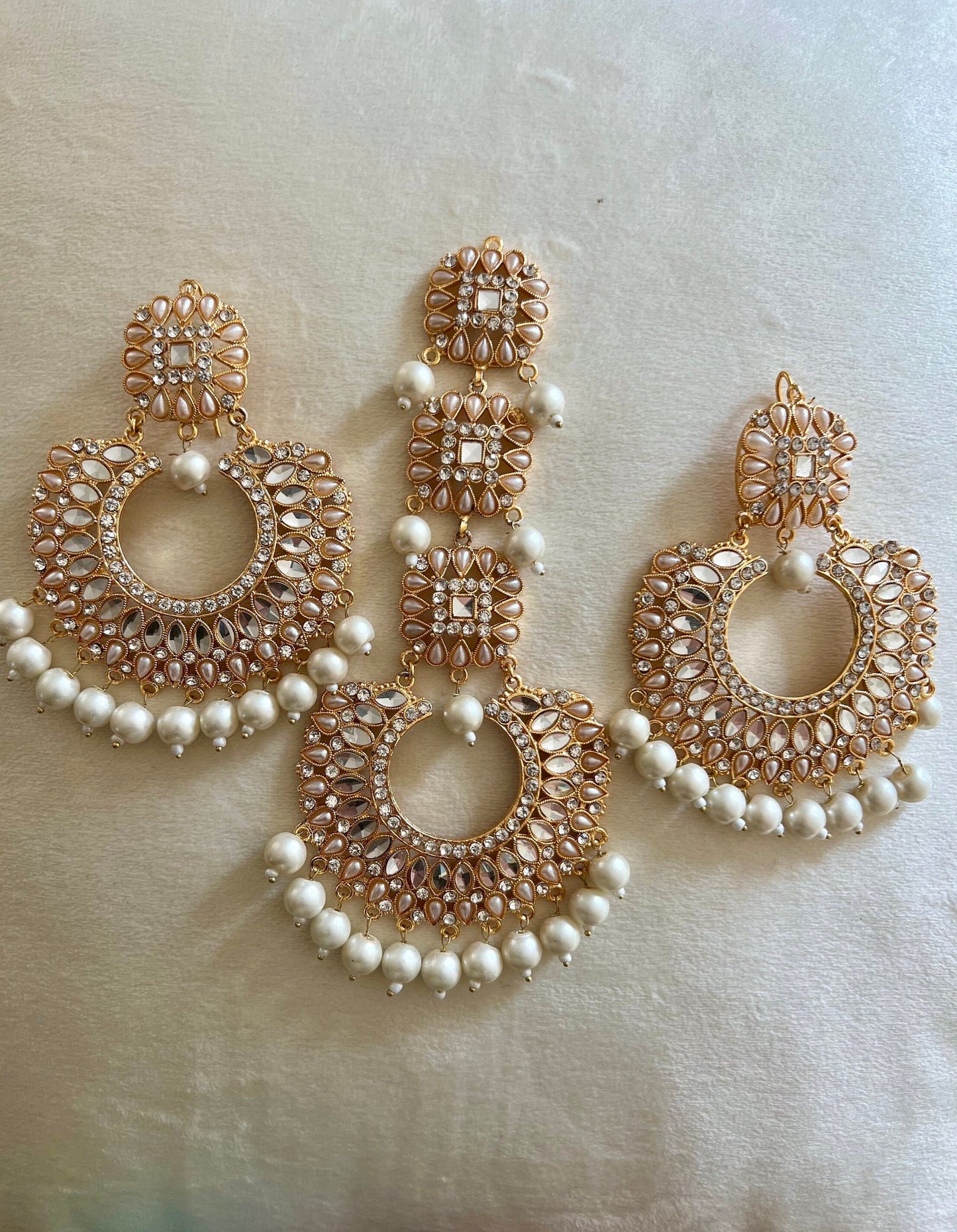 Indian Pakistani earrings and tikka set