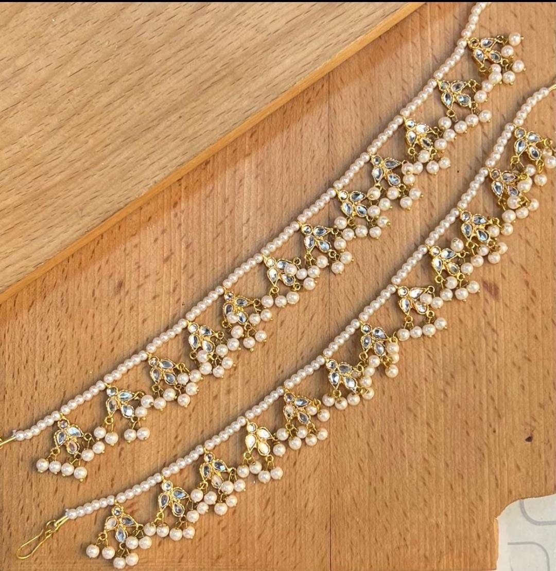 Indian Pakistani Kundan Anklet paayal set