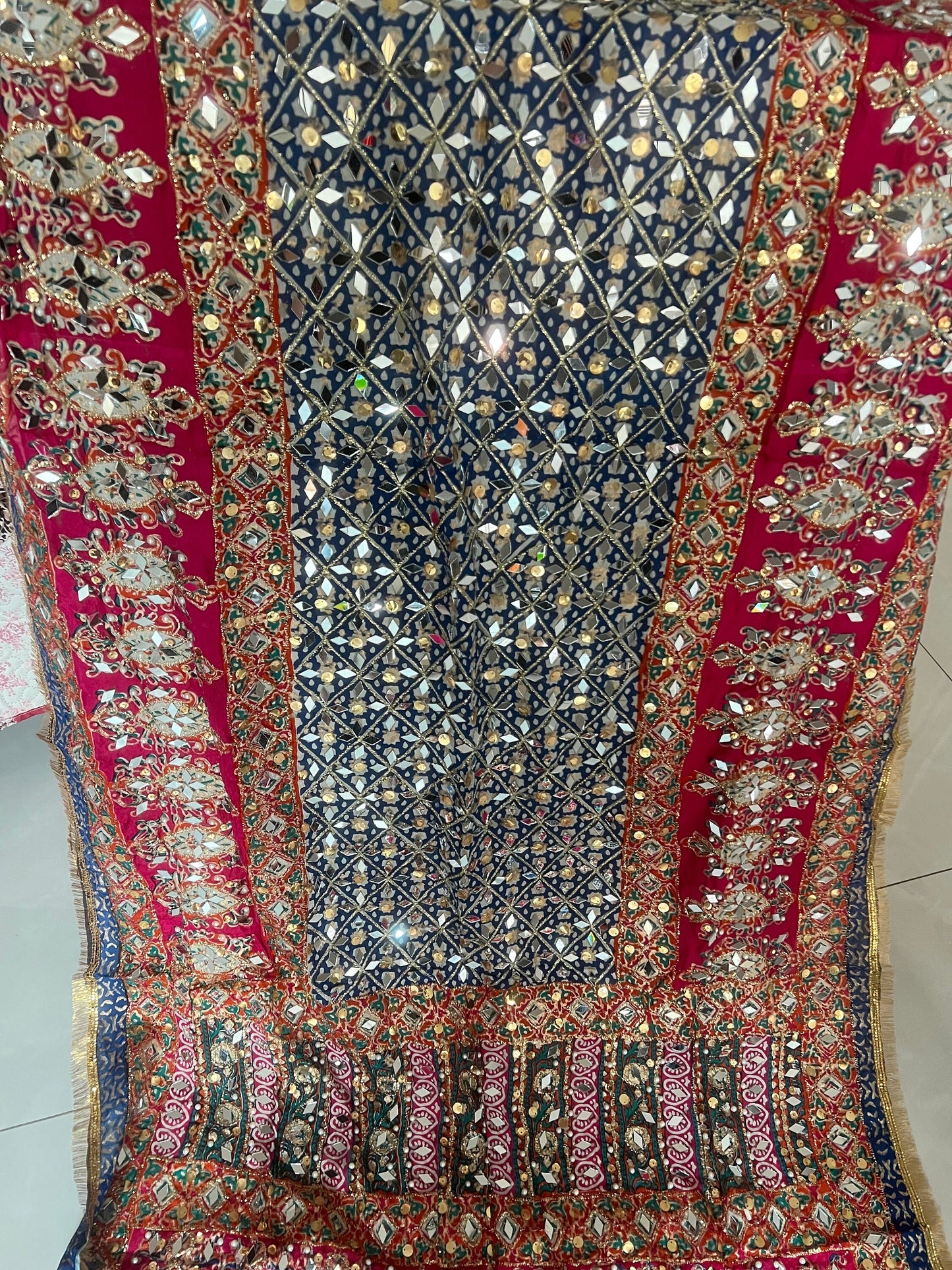 Indian Pakistani mirror work dupatta