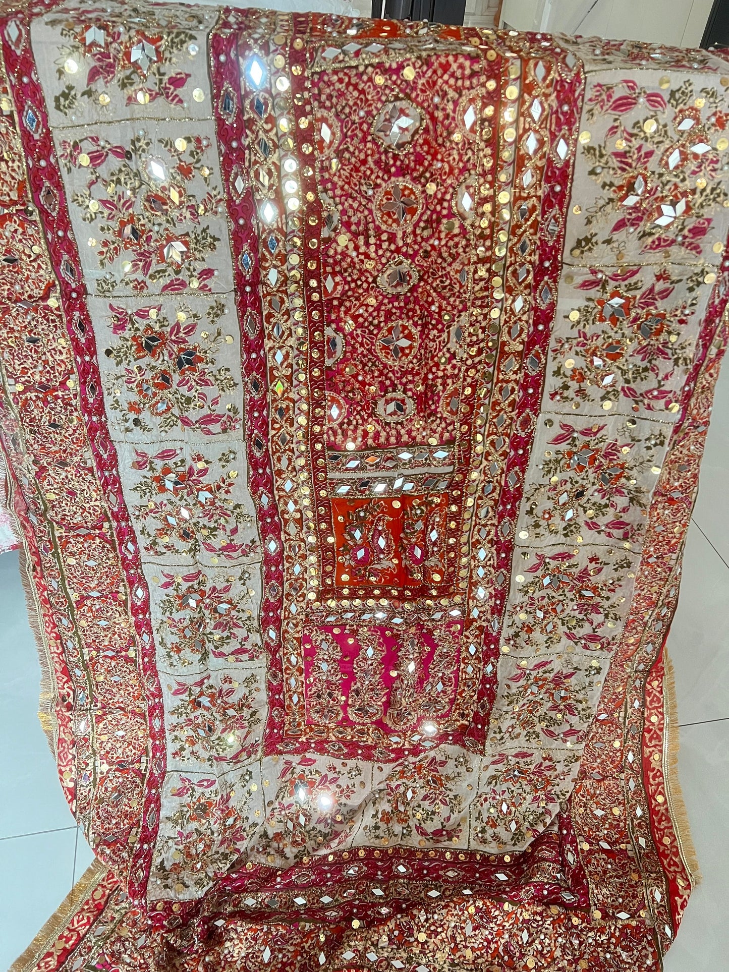 Indian Pakistani mirror work dupatta