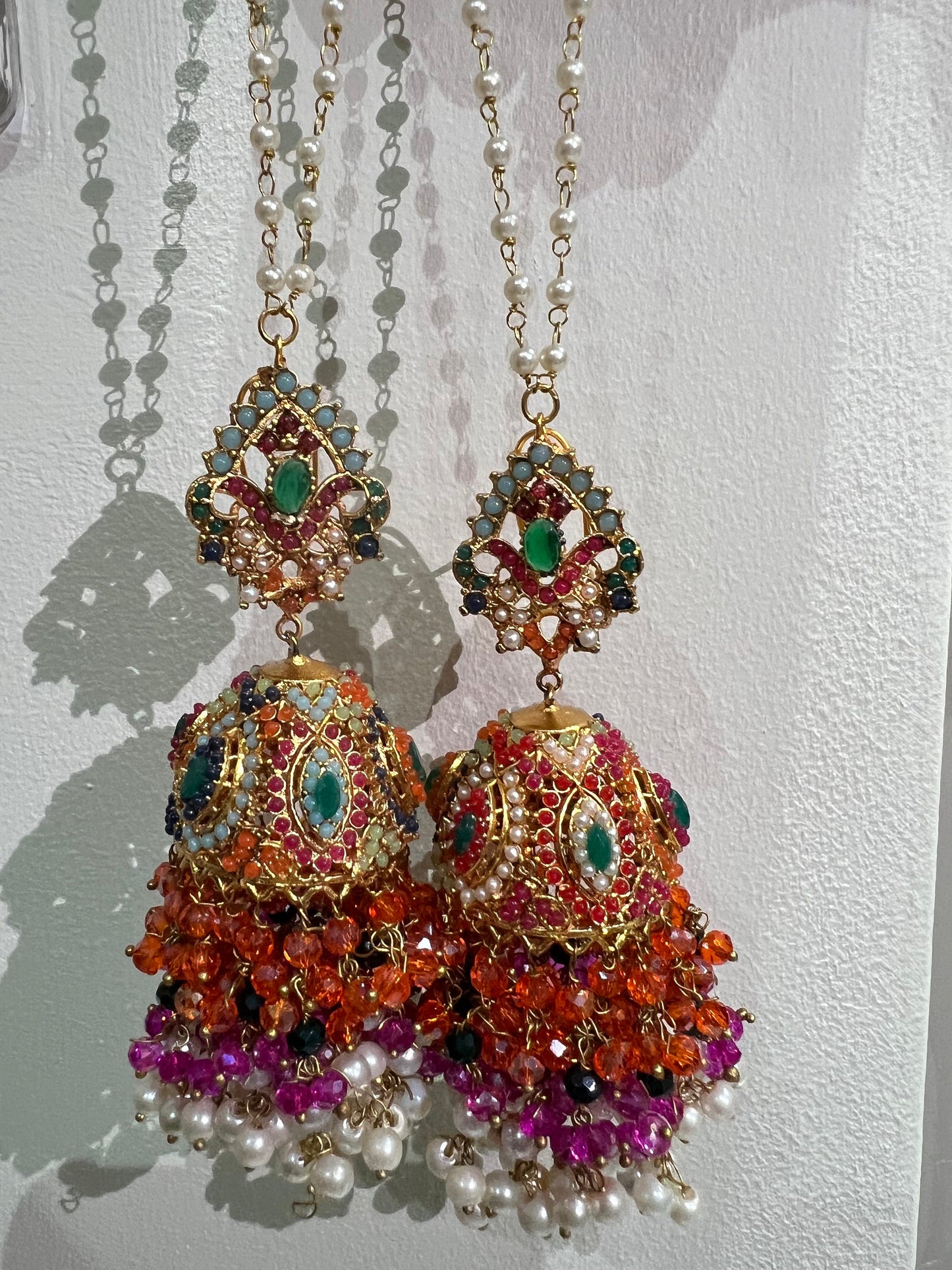 Stunning Jhumka Earrings - NEW multi colour