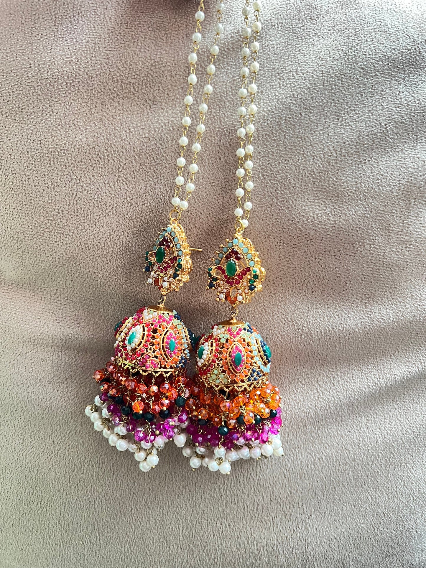 Stunning Jhumka Earrings - NEW multi colour