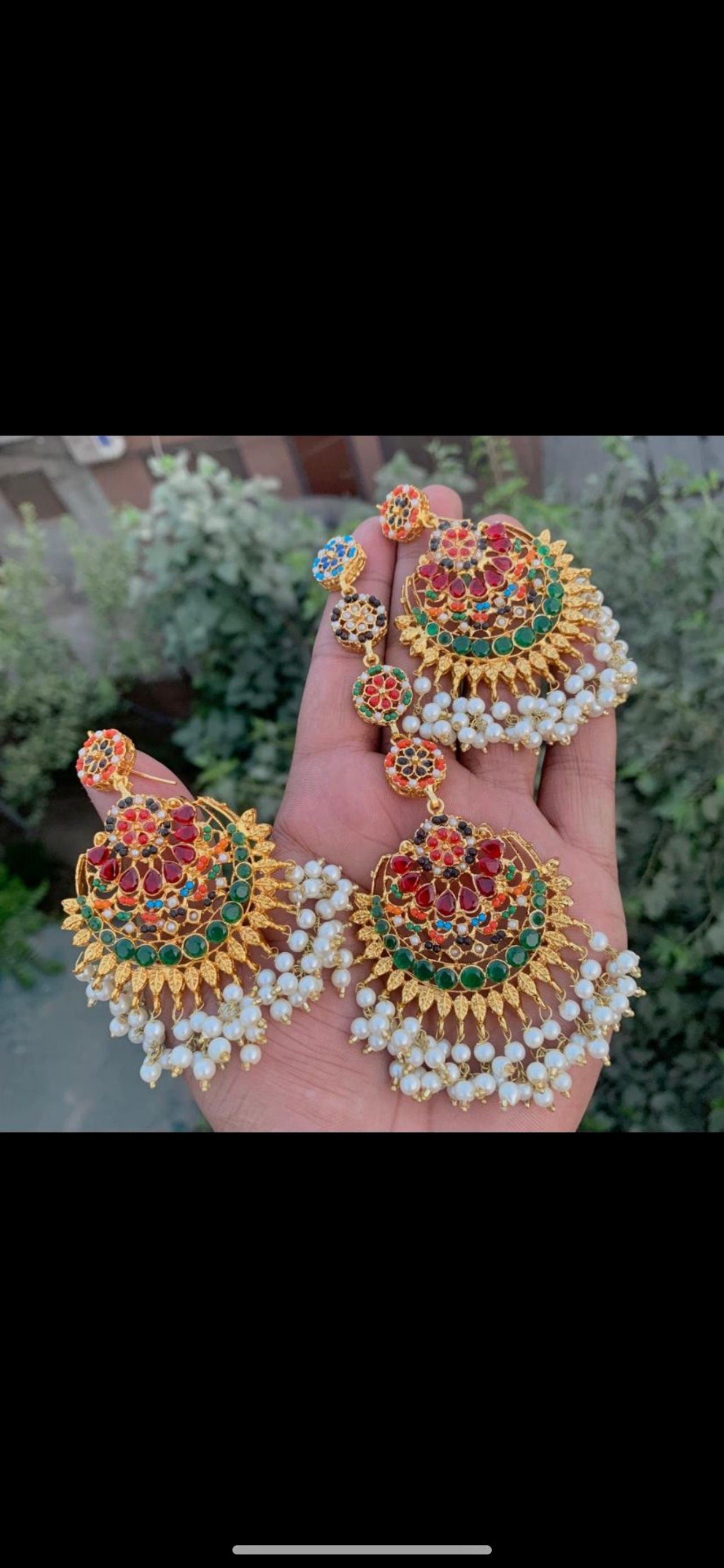 Indian Pakistani earrings and tikka set