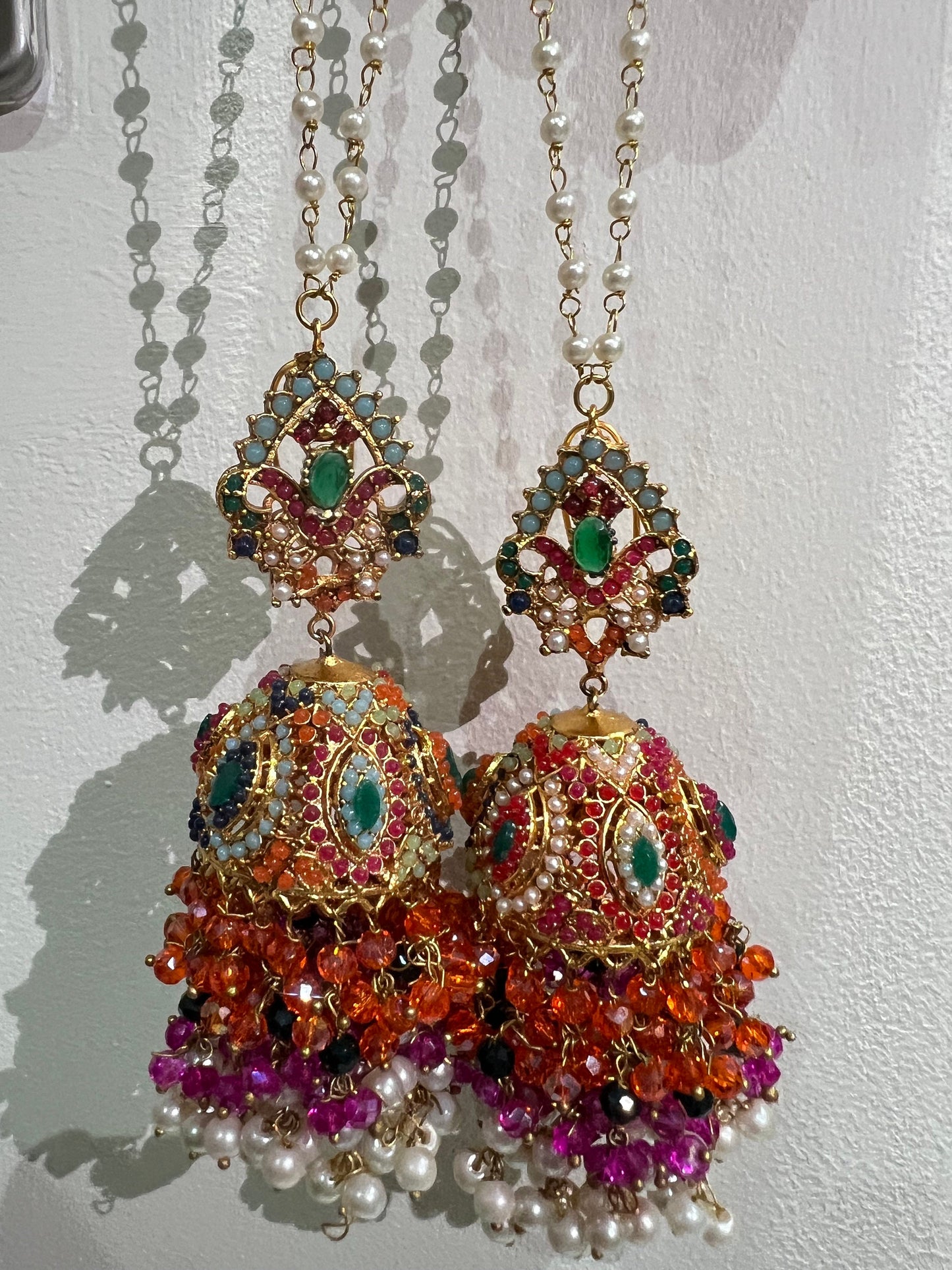 Stunning Jhumka Earrings - NEW multi colour